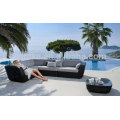 DE- (297) rattan mobiliário de exterior design sofá simples